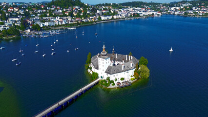 The Ort lake castle on Lake Traunsee in Gmunden