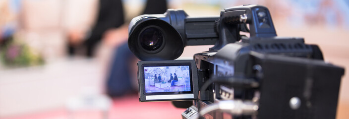 Camera ready to interview