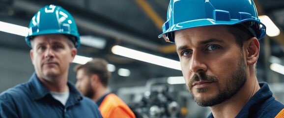 Factory workers in mechanical engineering