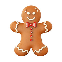 gingerbread man isolated on white, PNG