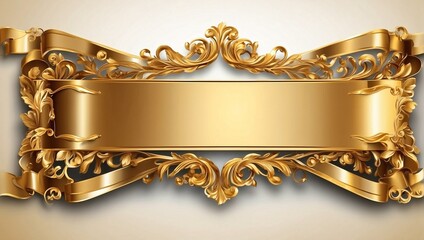 A classic gold banner with generous copy space, perfect for premium and luxurious content. Generative AI