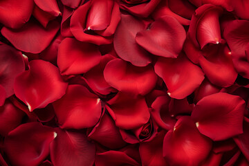 illustration of red rose petals texture background. Created with Generative AI