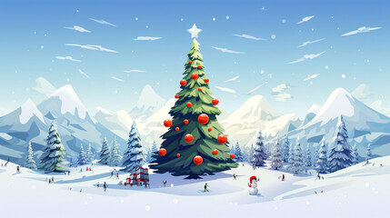 Fototapeta premium Ready to use Christmas holiday vector postcard, with holiday feelings, in the holiday spirit.
