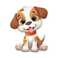 Adorable Cartoon Puppy With Tongue Out