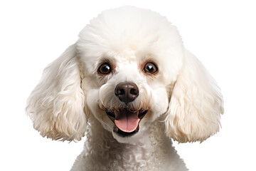cute poodle dog portrait isolated - obrazy, fototapety, plakaty
