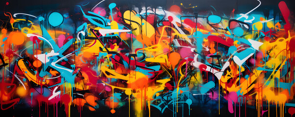 Colorful Abstract Graffiti on the wall. Street ART