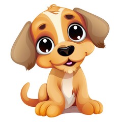 Fototapeta premium Adorable Cartoon Puppy with Big Eyes