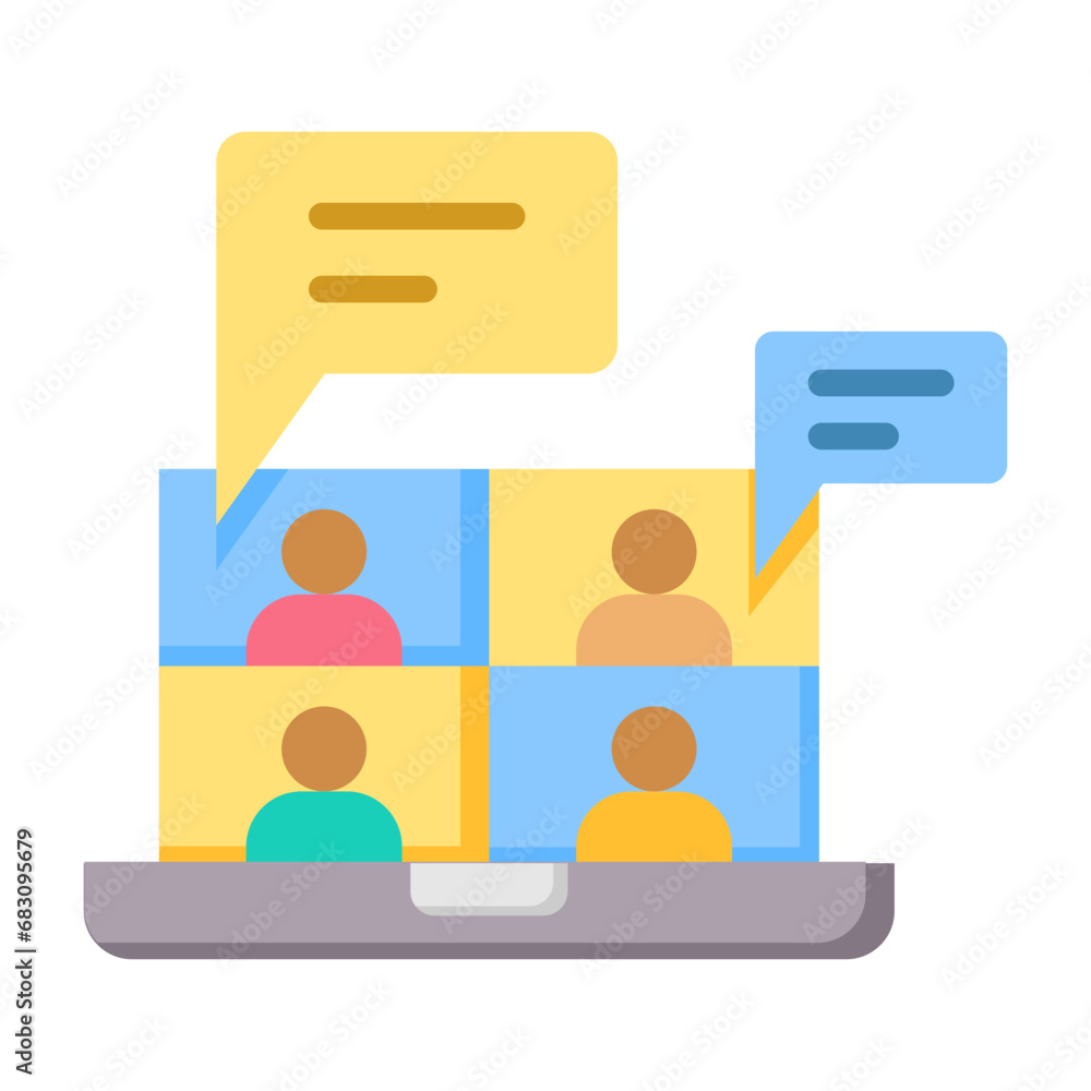 Wall mural virtual meetings icon