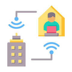 Obraz premium Hybrid Work Icon