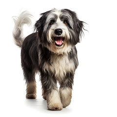 Polish Lowland Sheepdog Dog Isolated on White Background - Generative AI