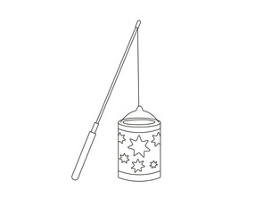 Lantern on string for saint martin day or laternenumzug,traditional in Germany
