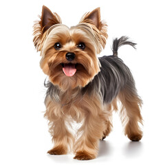 Yorkshire Terrier Dog Isolated on White Background - Generative AI