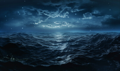 Thalassophobia, view of a vast dark ocean