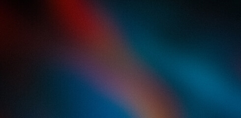 Dark turquoise blue orange yellow red green abstract blurred grainy background for website banner. Color gradient, blur. Desktop design. Large, wide template, pattern. Colorful, bright, fun pattern