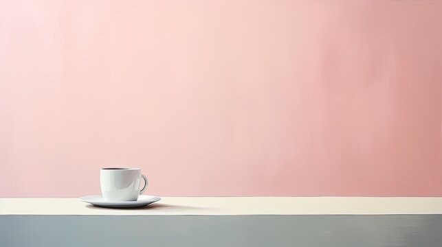painting of a cup of coffee on table