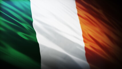 Naklejka premium 3d rendering illustration of Ireland flag waving