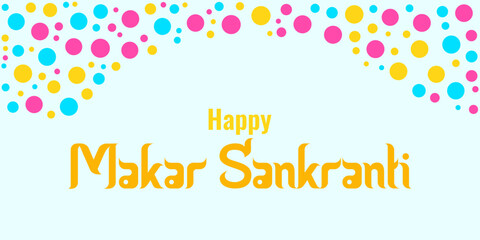 Makara Sankranti sunny holiday of India. Concept holiday. Poster, leaflet, website design Vector illustration.