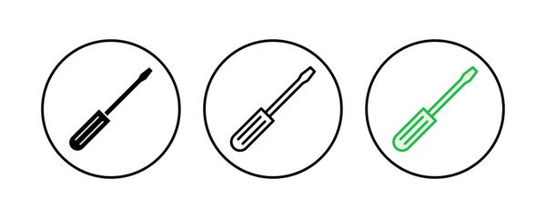 Screwdriver icon set. tools icon vector