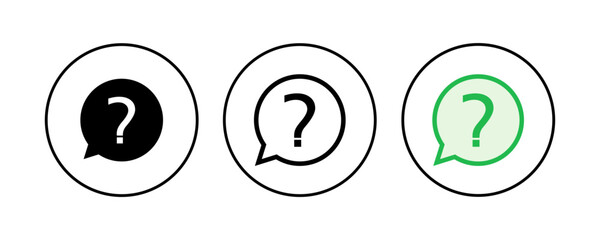 Question icon set. question mark icon vector.