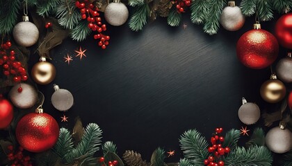 Fototapeta na wymiar Christmas background with snow fir tree. View with copy space