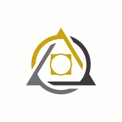 abstract stone philosophy logo , triangle logo - obrazy, fototapety, plakaty