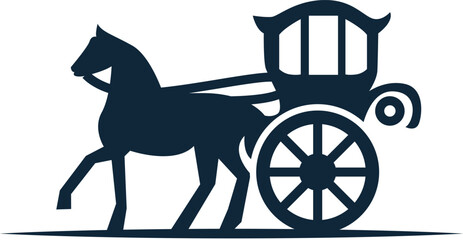 Horse Carridge Simple Modern Logo	

