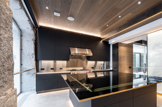 Modern kitchen with large island