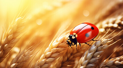 ladybug on ripe wheat