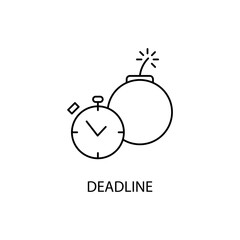 deadline concept line icon. Simple element illustration. deadline concept outline symbol design.