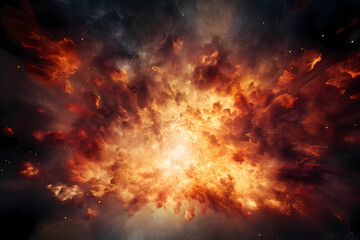 Fototapeta na wymiar Explosion in gas cloud background