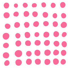 abstract soft pink dots on a square white background