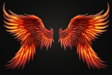 phoenix wings on black background