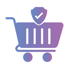 Shopping cart icon, gradient, logo vector illustration isolated on white background 
