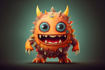 Cute orange monster