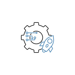 tech startup concept line icon. Simple element illustration. tech startup concept outline symbol design.