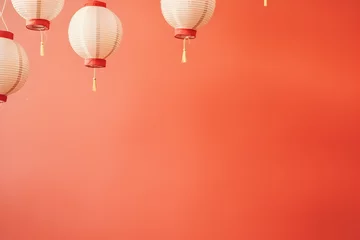 Fotobehang chinese lanterns hanging on the wall © Alexis