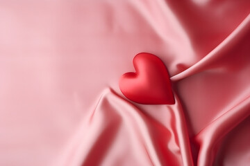 pink heart on satin