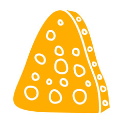Yellow Cheese Icon Vector Illustration 
