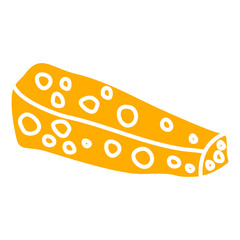 Yellow Cheese Icon Vector Illustration 