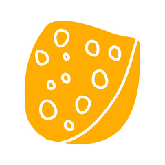 Yellow Cheese Icon Vector Illustration 