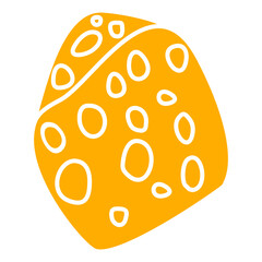 Yellow Cheese Icon Vector Illustration 