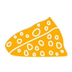 Yellow Cheese Icon Vector Illustration 