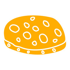 Fototapeta premium Yellow Cheese Icon Vector Illustration 