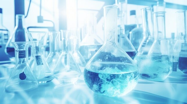 Double exposure photography of close up science and the laboratory, scientific, chemistry, research, chemical, lab, liquid, equipment, medicine, medical, glassware