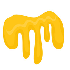 melting cheese drops set illustration with flat top for decoration Vector 