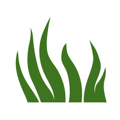 Green Leaf Grass Vector Flat 