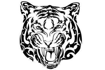 Tiger Face Tattoo Design 