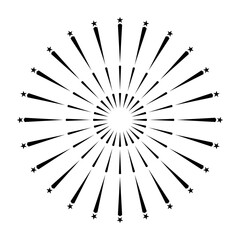 Obraz premium Silhouette fireworks to happy celebration event Vector Design 