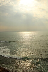 View on the tree and the ocean from the ancient fortress in Galle, Sri Lanka
