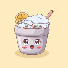 Cute Ice Cream Character Design Illustration